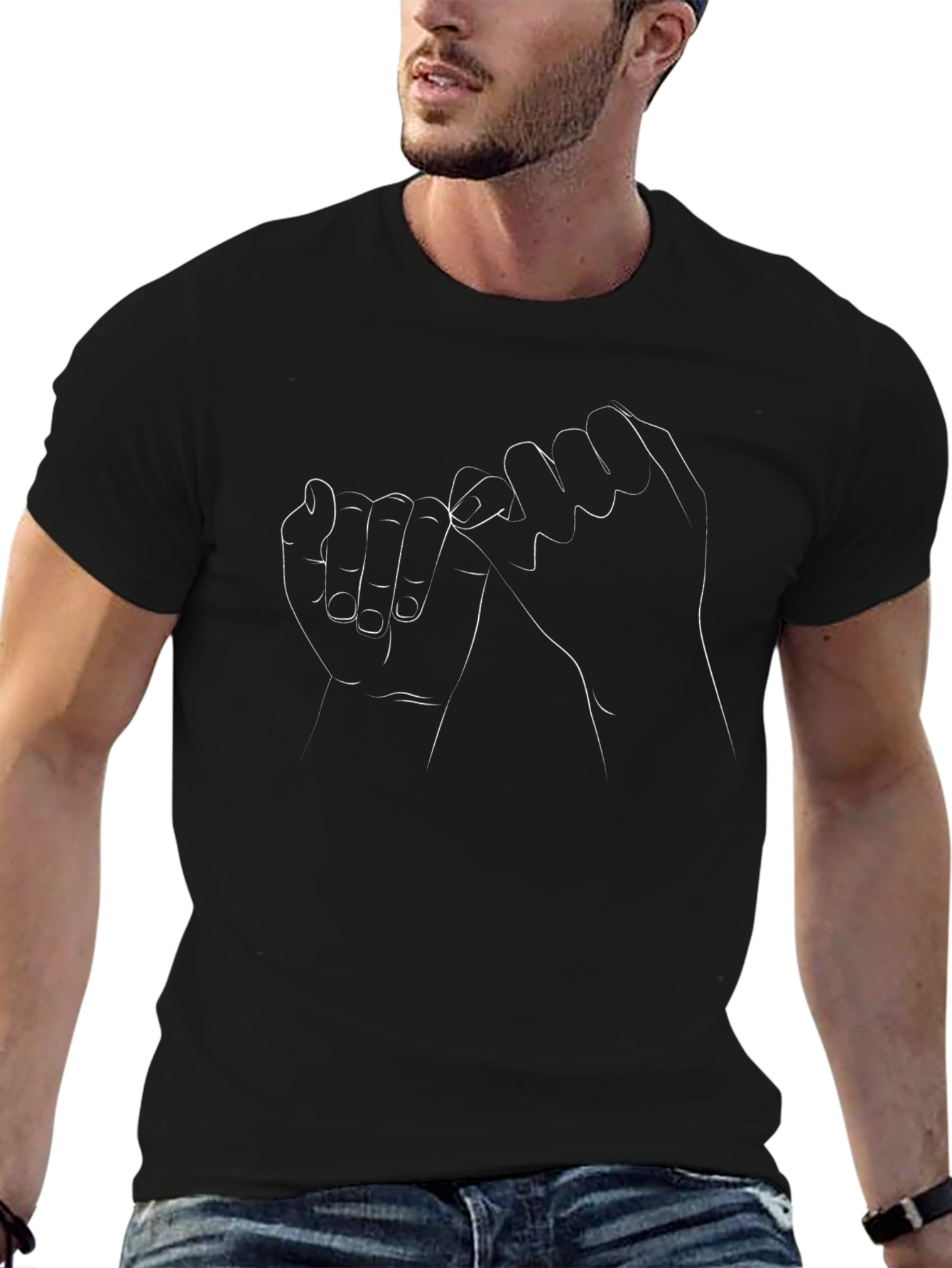 Pinky Promise Graphic Black T-Shirt
