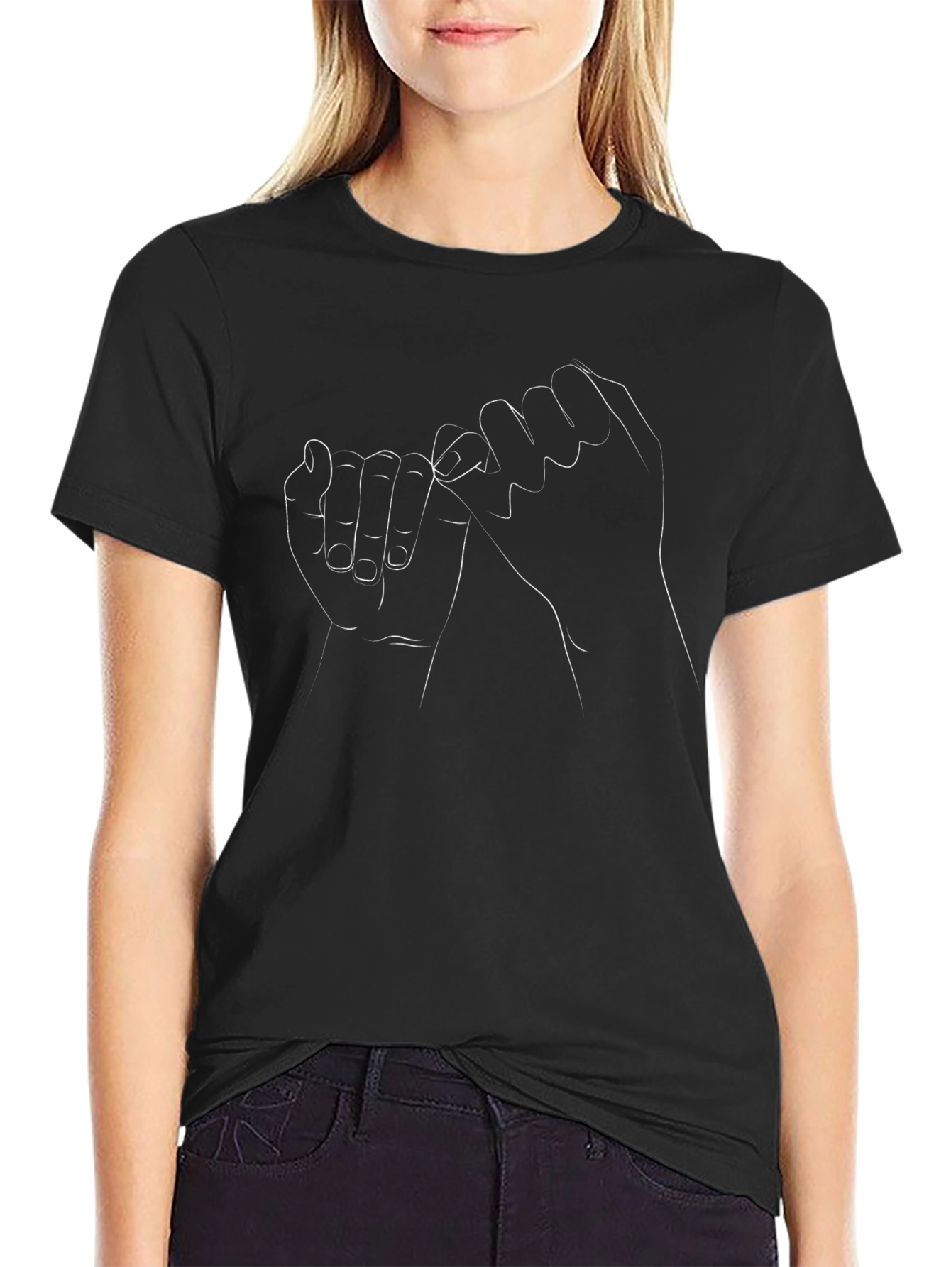 Pinky Promise Graphic Black T-Shirt
