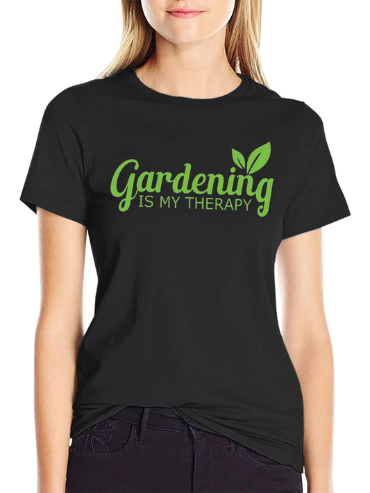 Gardening is My Therapy Black T-Shirt