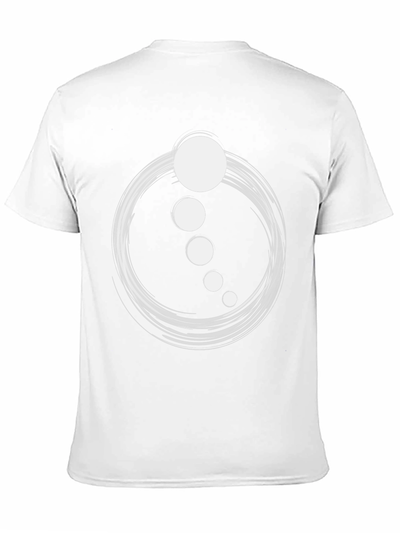 Abstract Circle Dot Graphic Tee - Casual Black T-Shirt