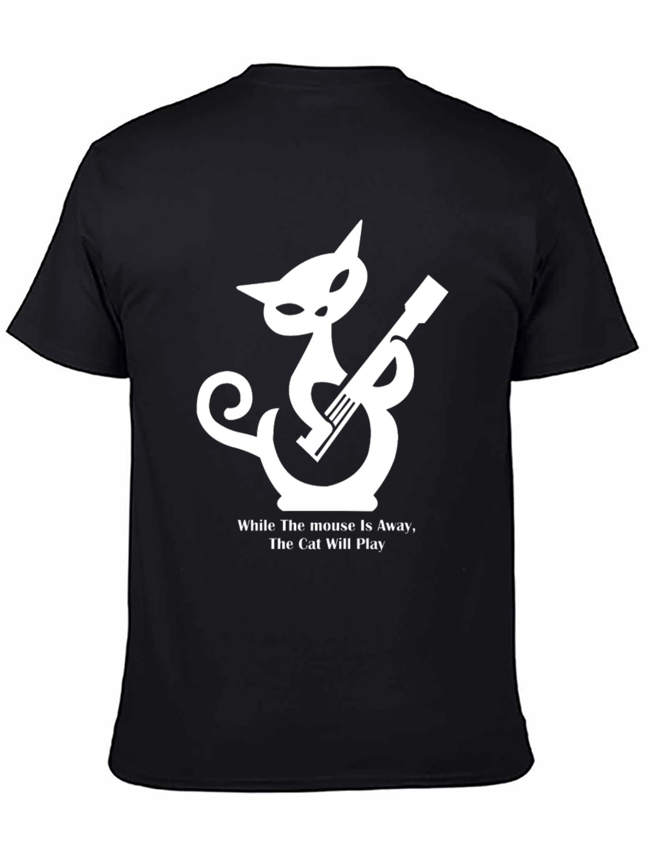 Cat Playing Guitar Graphic T-Shirt