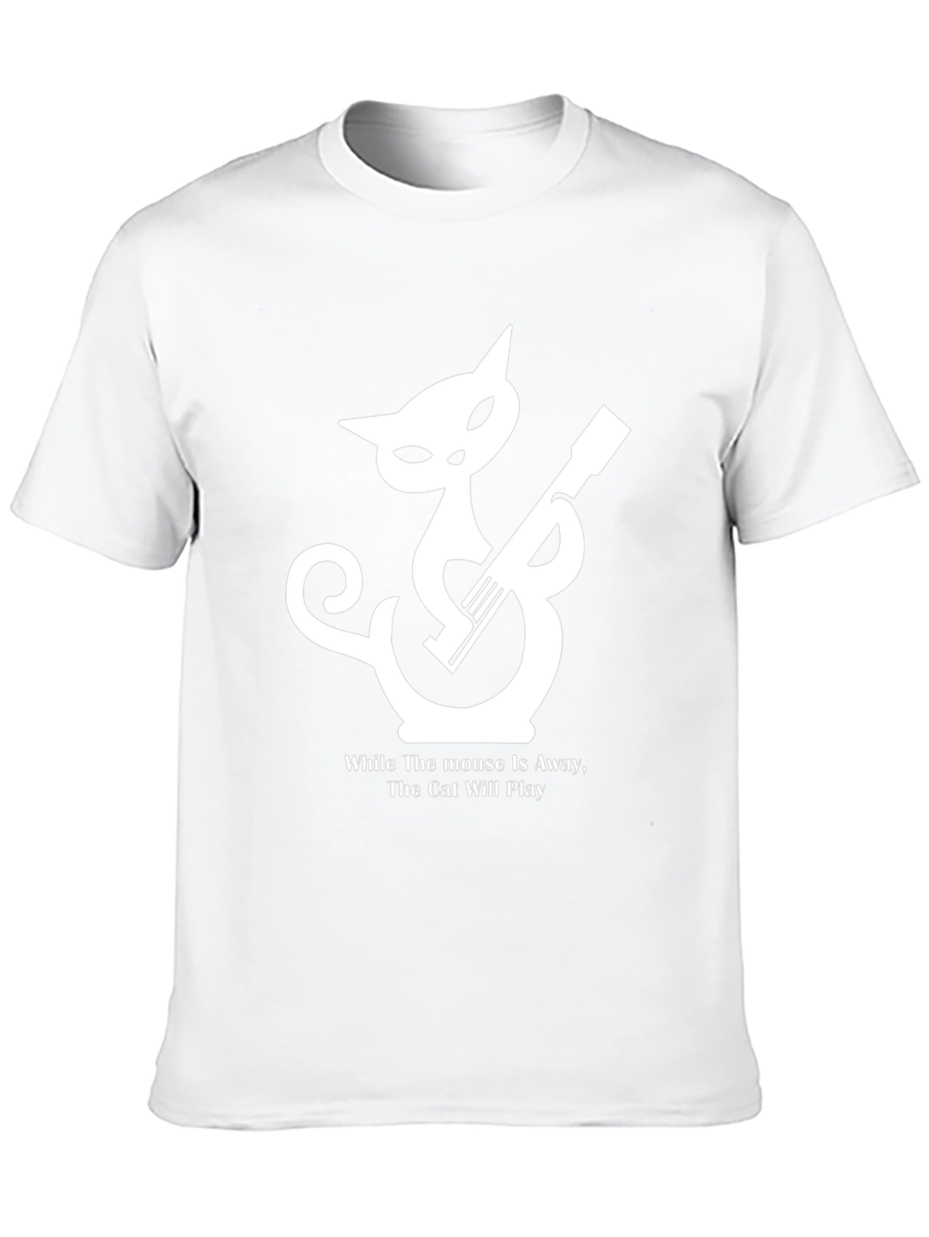 Cat Playing Guitar Graphic T-Shirt