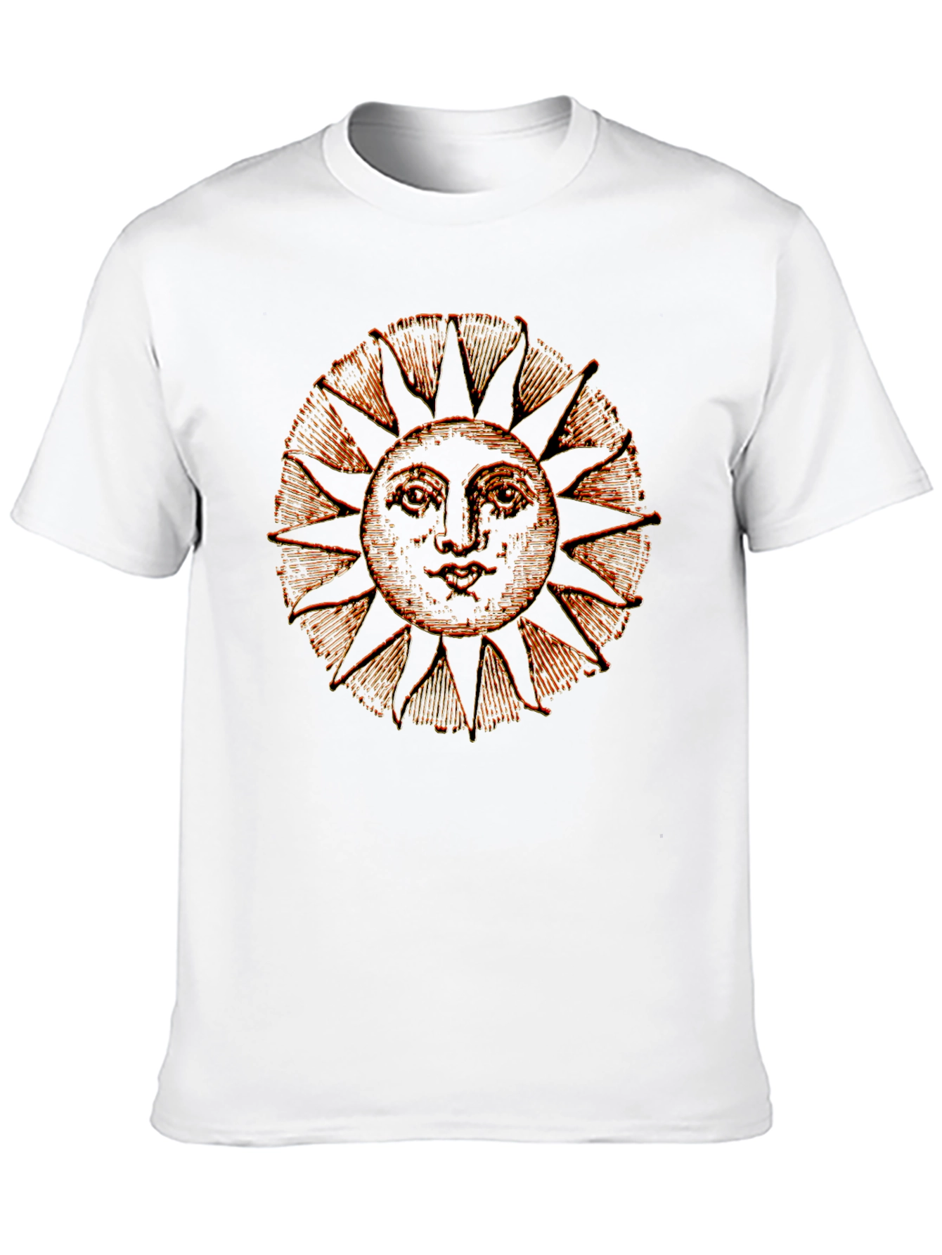 Retro Sun Graphic Tee - Black Cotton Blend Shirt