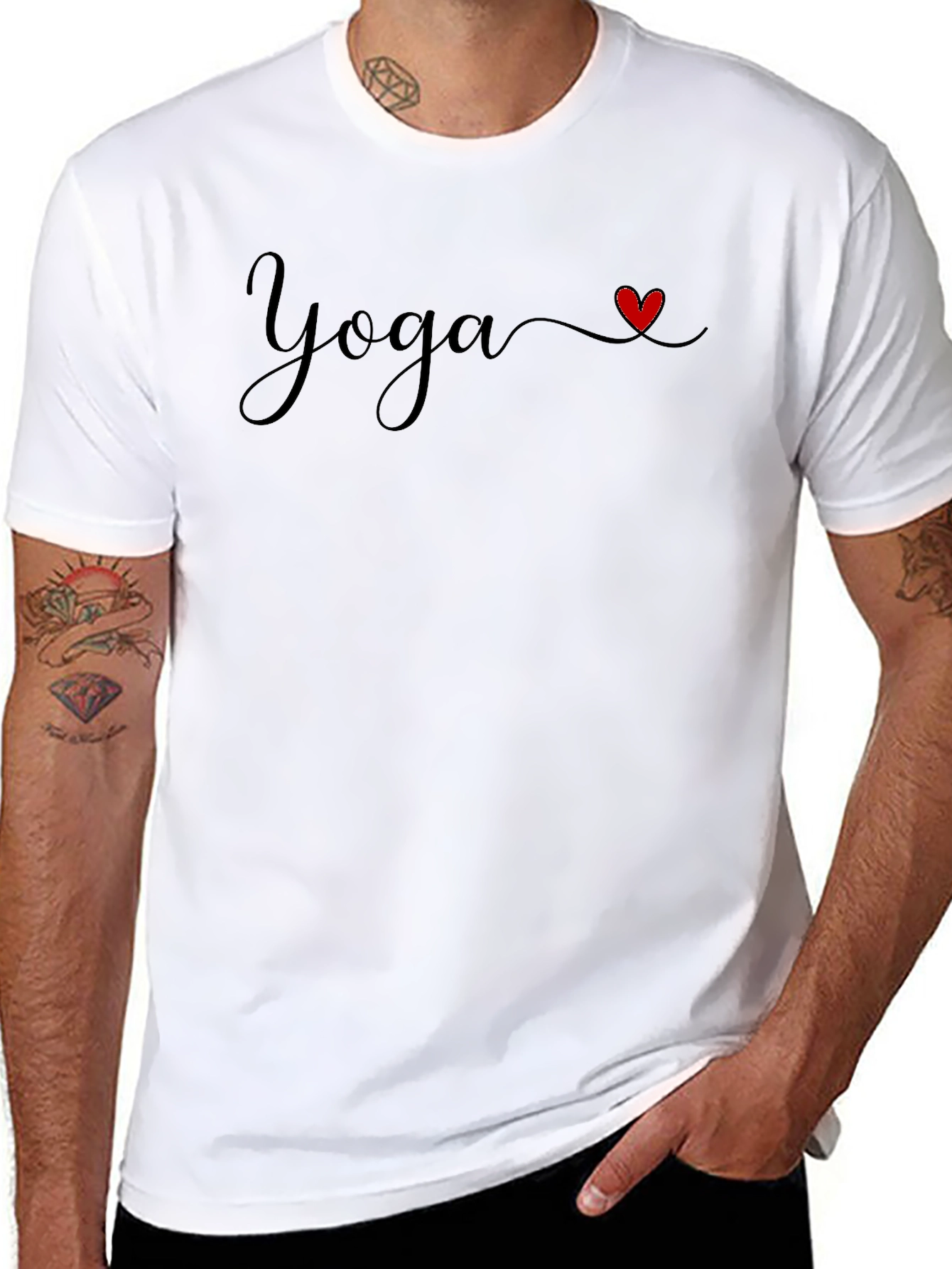 Yoga Heart Graphic Black T-Shirt