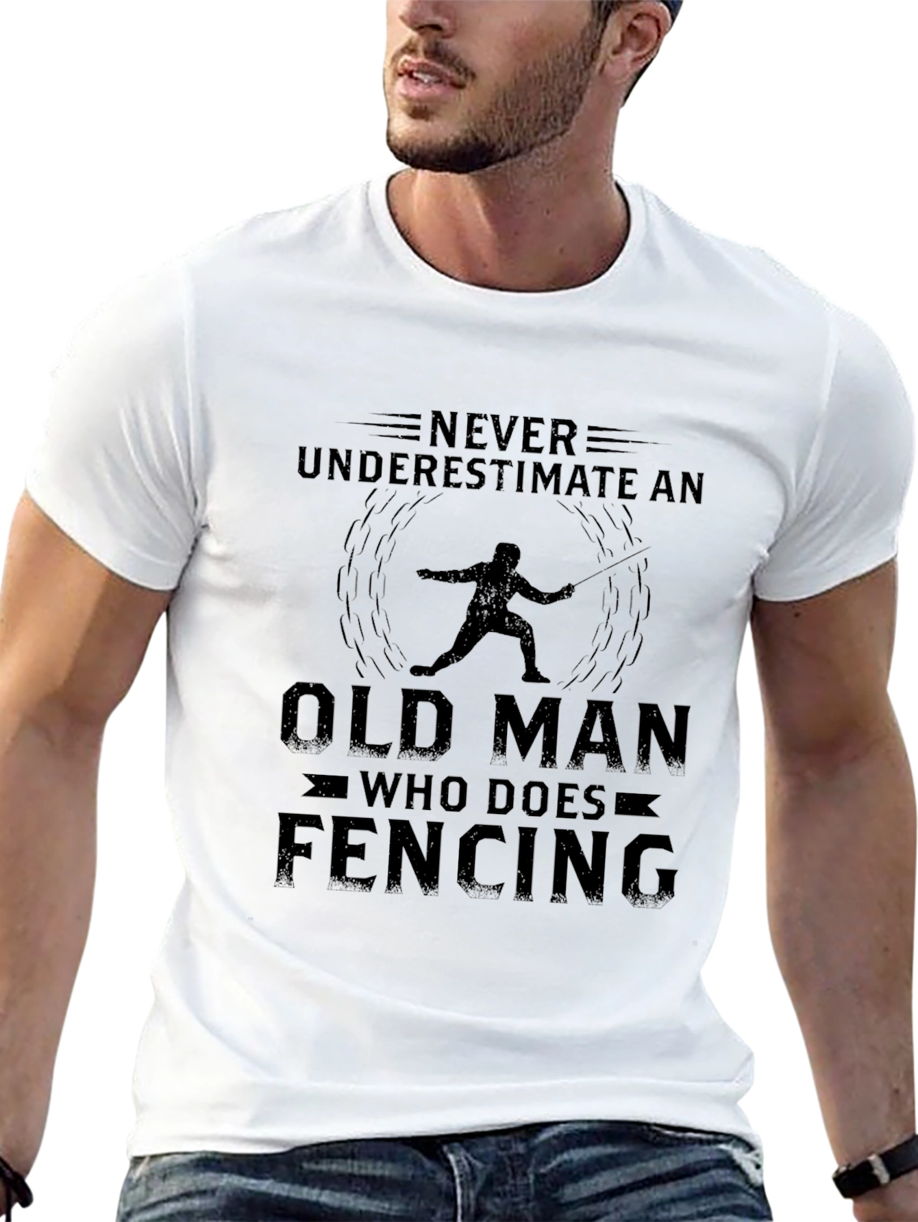 Funny Fencing Old Man T-Shirt