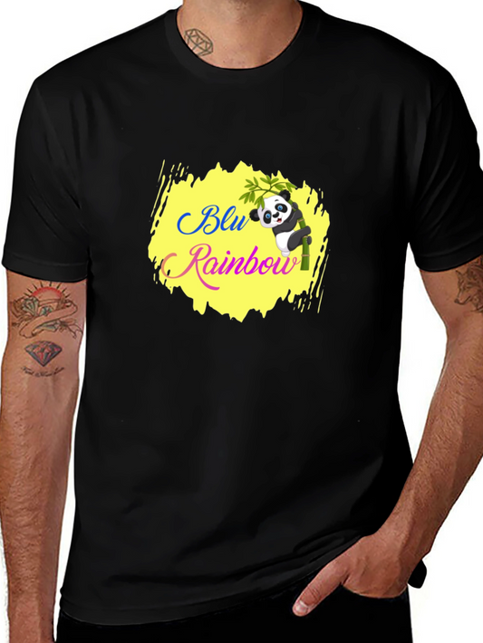Blu Rainbow Panda T-Shirt - Black