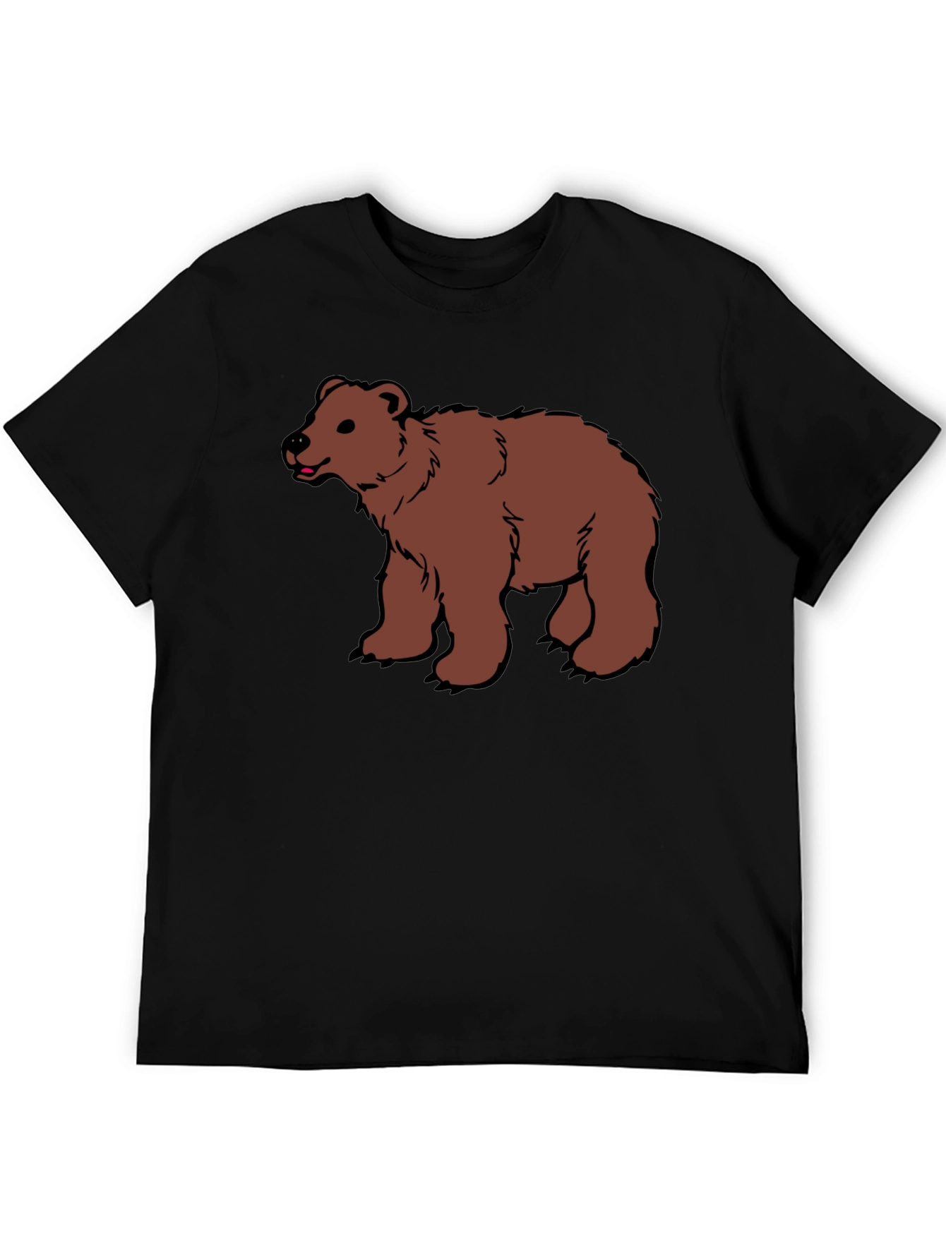 Bear Graphic Black T-Shirt - Animal Lover Tee