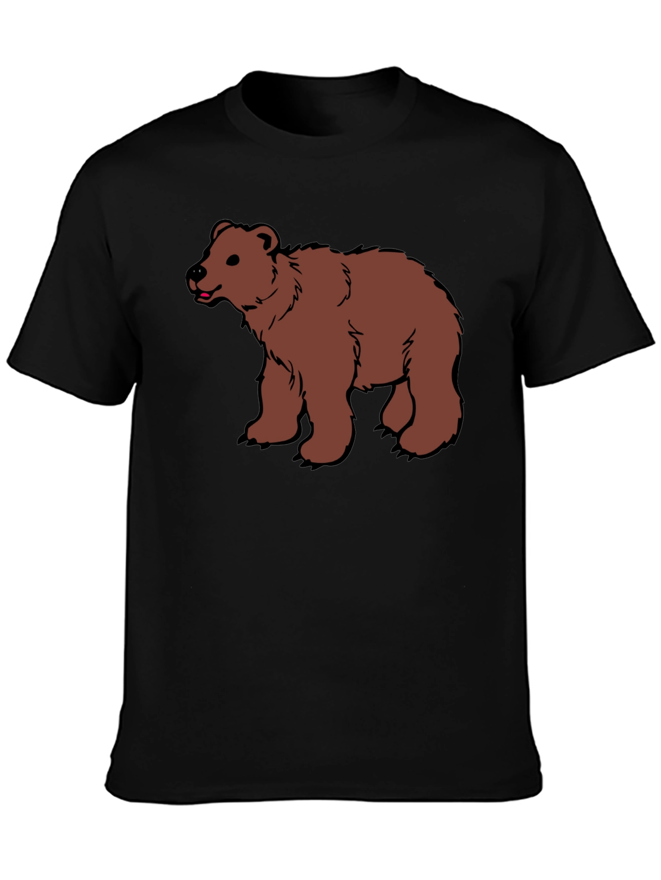 Bear Graphic Black T-Shirt - Animal Lover Tee