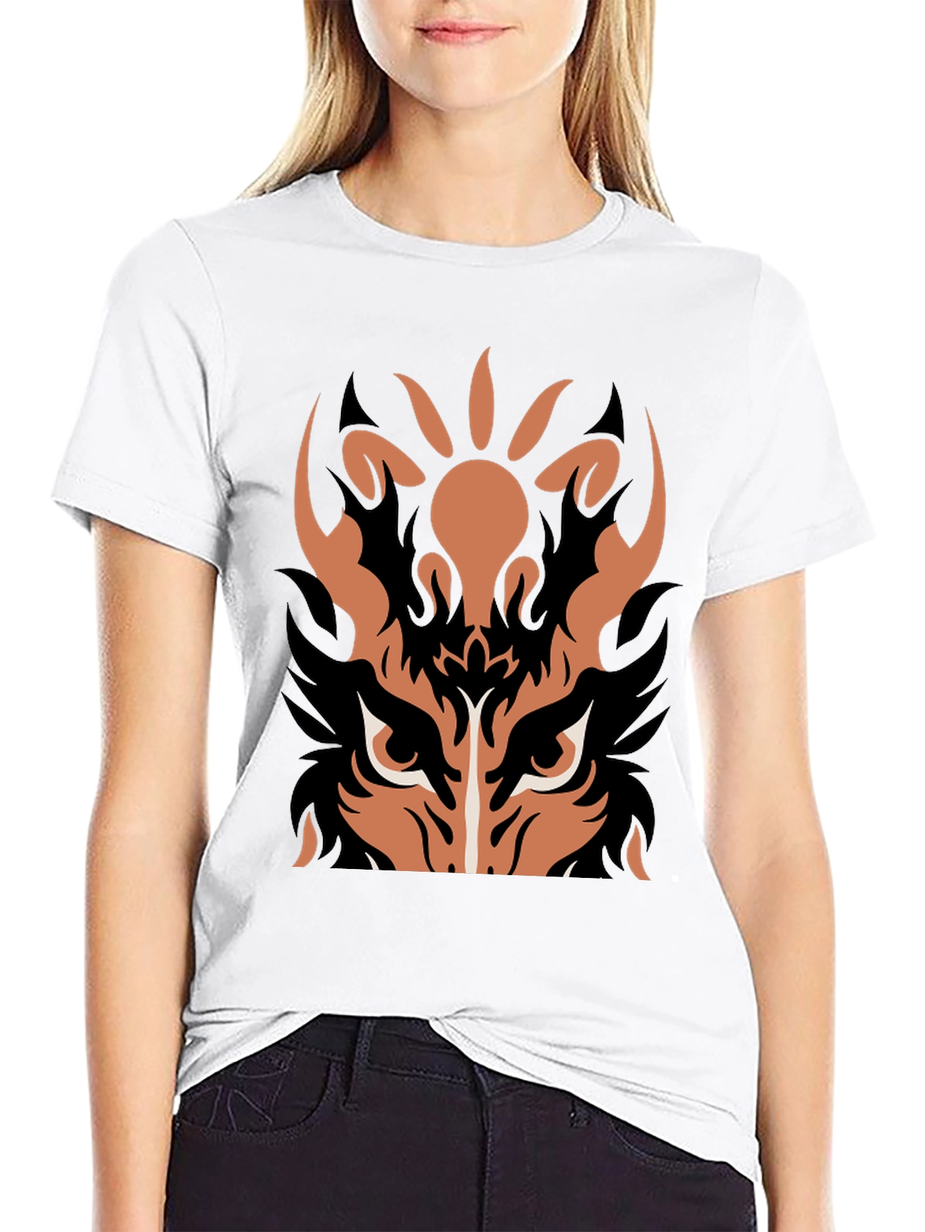 Tiger Graphic Print Black T-Shirt