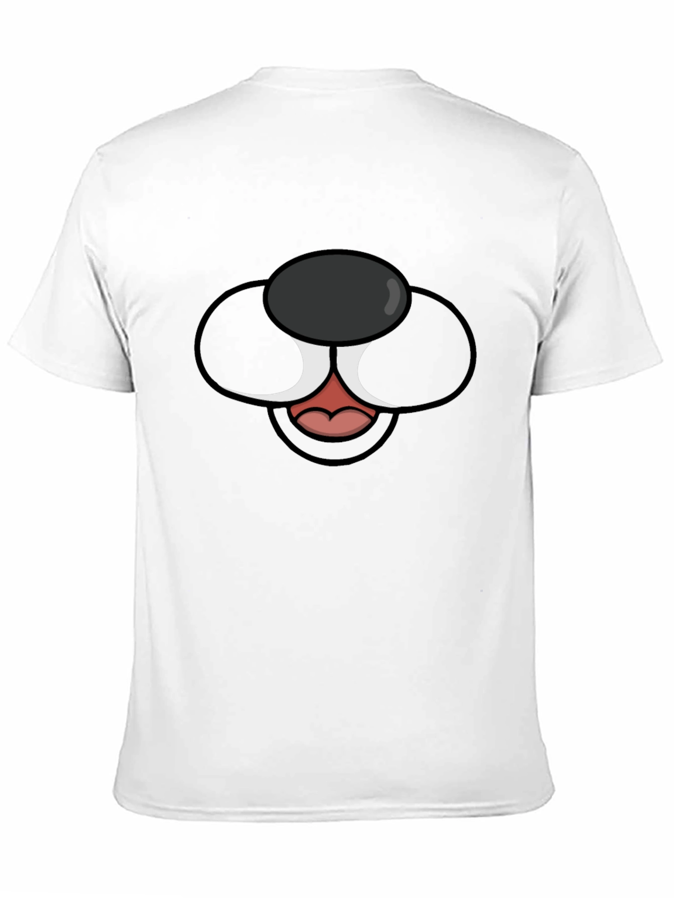 Cartoon Dog Face Graphic Tee - Black T-Shirt