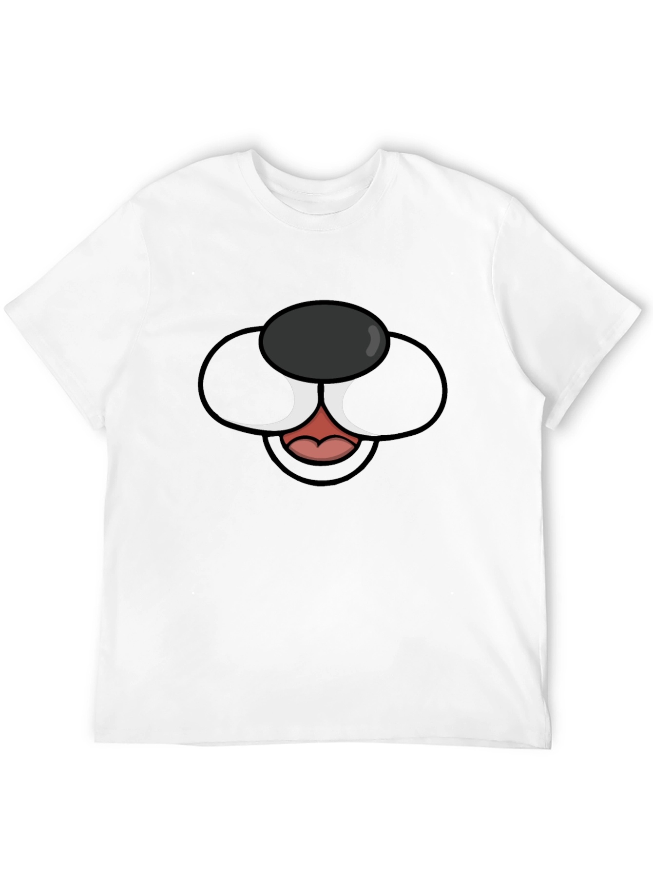 Cartoon Dog Face Graphic Tee - Black T-Shirt