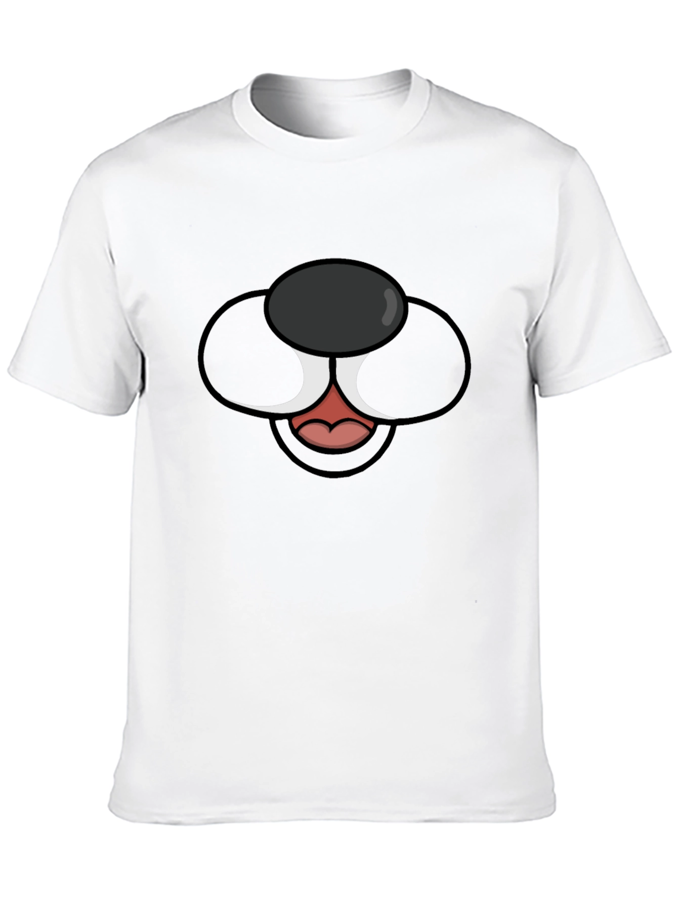 Cartoon Dog Face Graphic Tee - Black T-Shirt