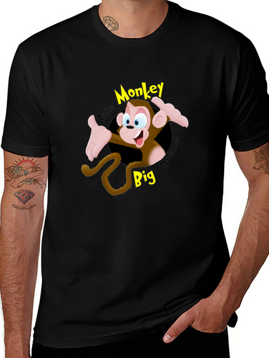 Cartoon Monkey Graphic T-Shirt