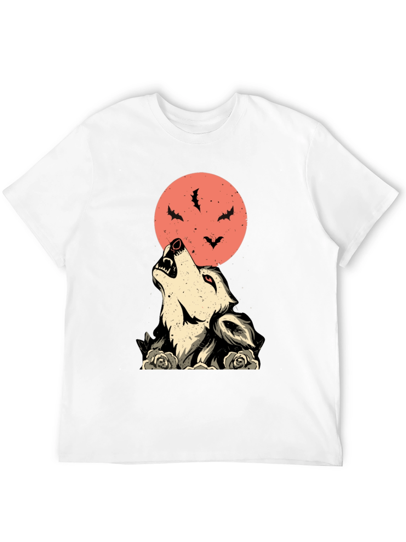 Wolf & Moon Graphic Tee - Unique Halloween T-Shirt