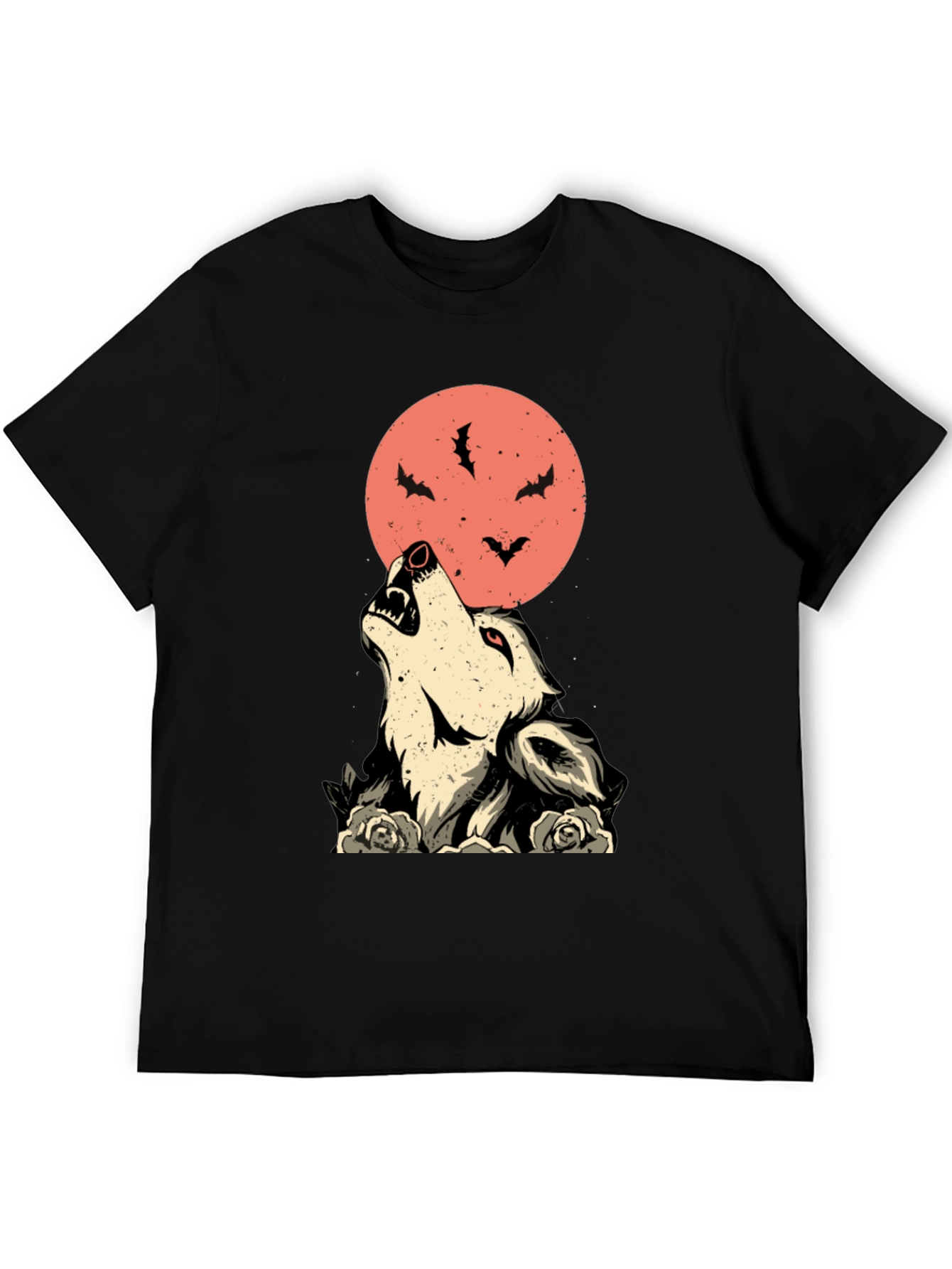 Wolf & Moon Graphic Tee - Unique Halloween T-Shirt