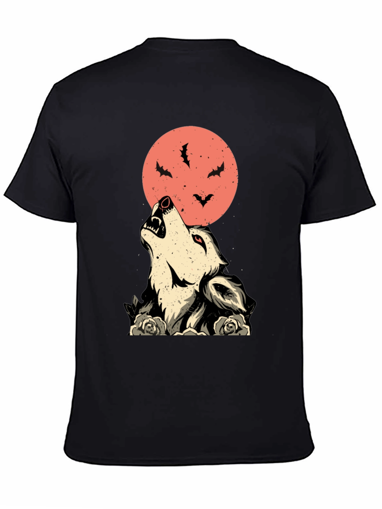 Wolf & Moon Graphic Tee - Unique Halloween T-Shirt