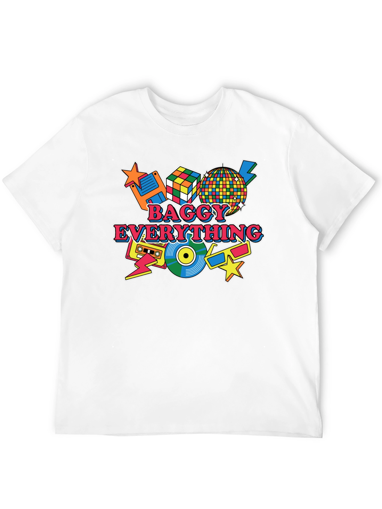 Baggy Everything Black T-Shirt - 80s Throwback