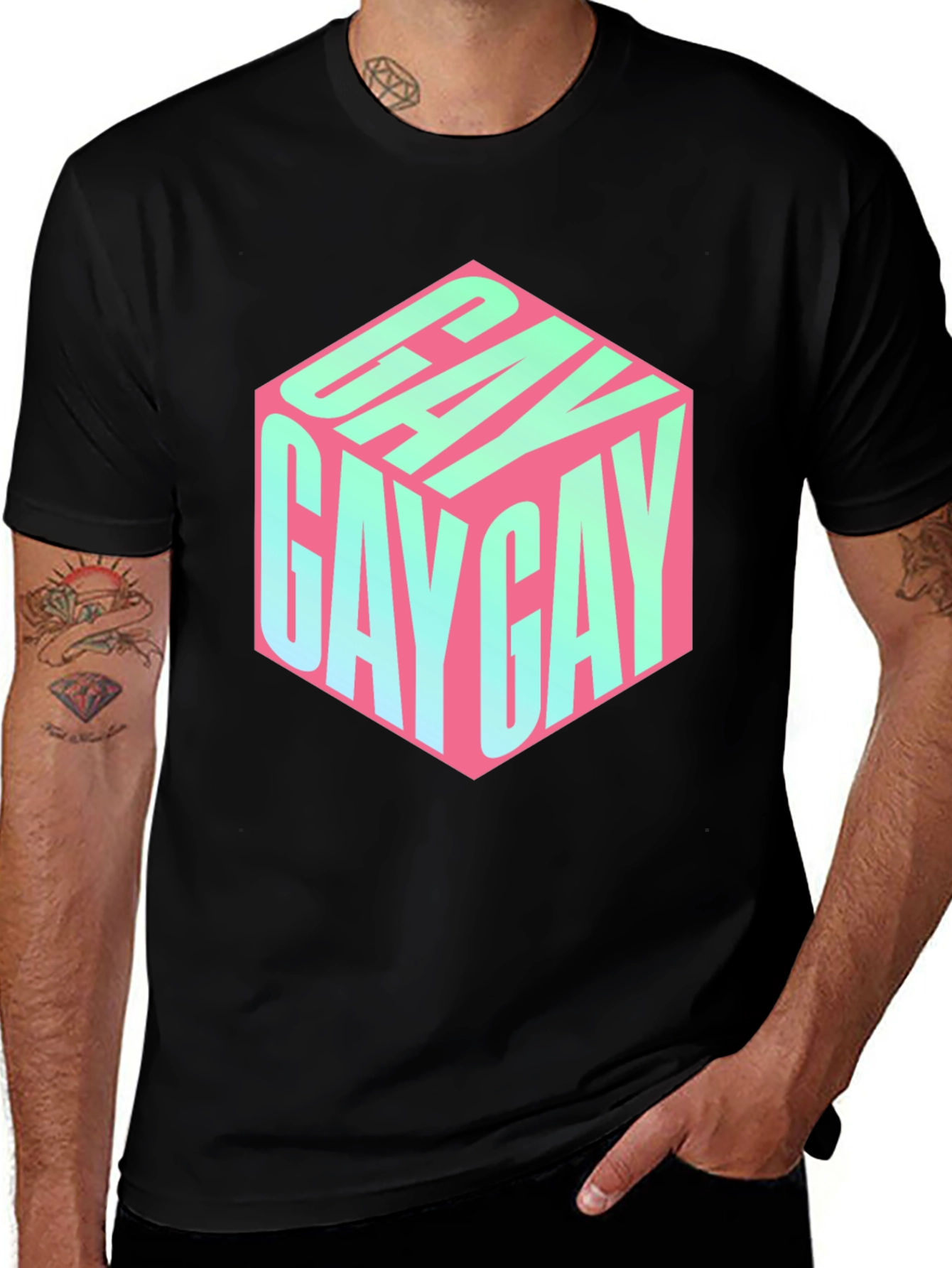 Gay Cube T-Shirt - Black Pride Tee