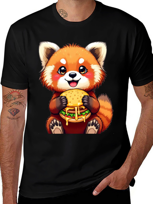 Red Panda Burger T-Shirt Cute Cartoon Tee