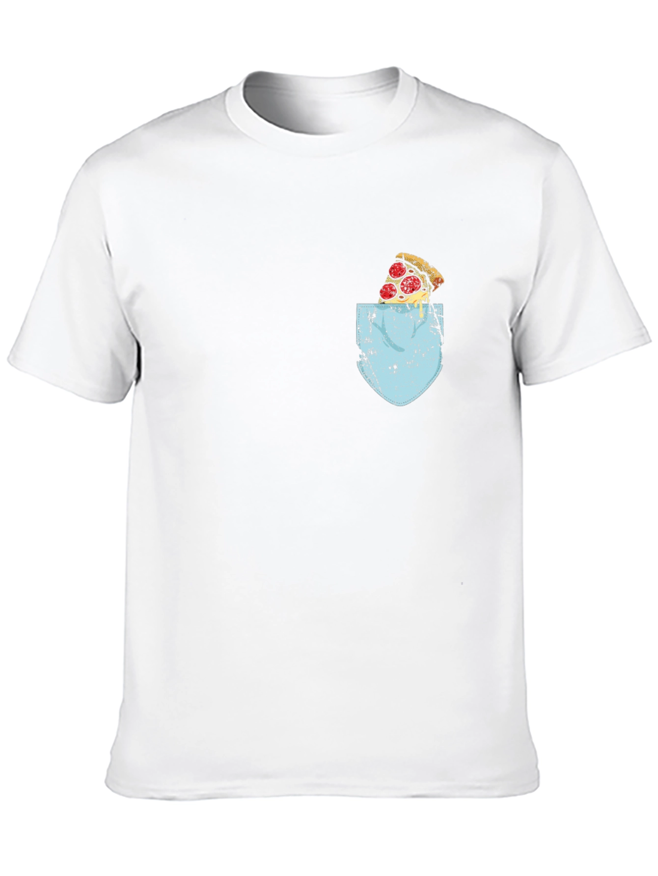 Pizza Pocket Graphic Tee - Black Crew Neck T-Shirt