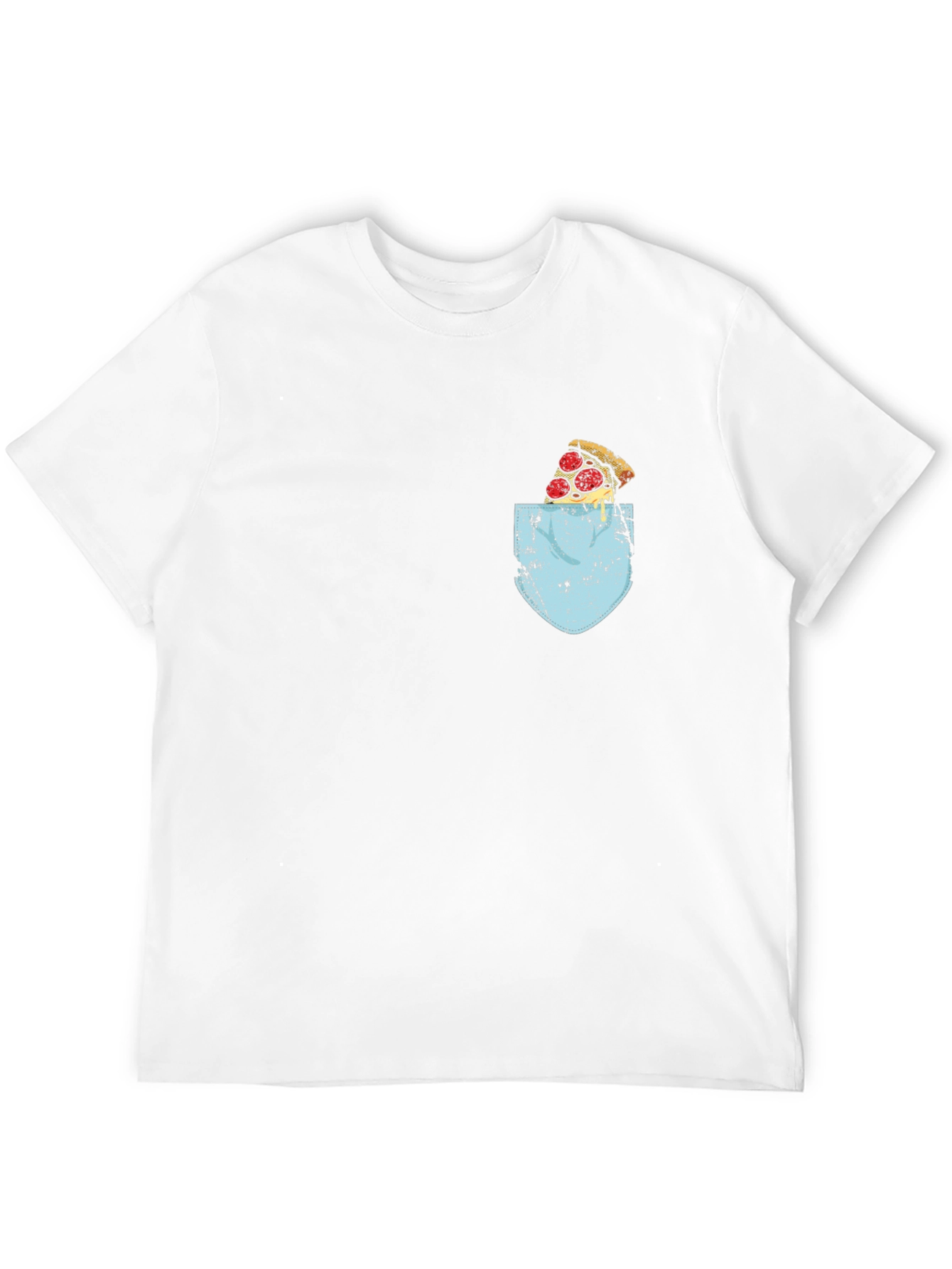 Pizza Pocket Graphic Tee - Black Crew Neck T-Shirt