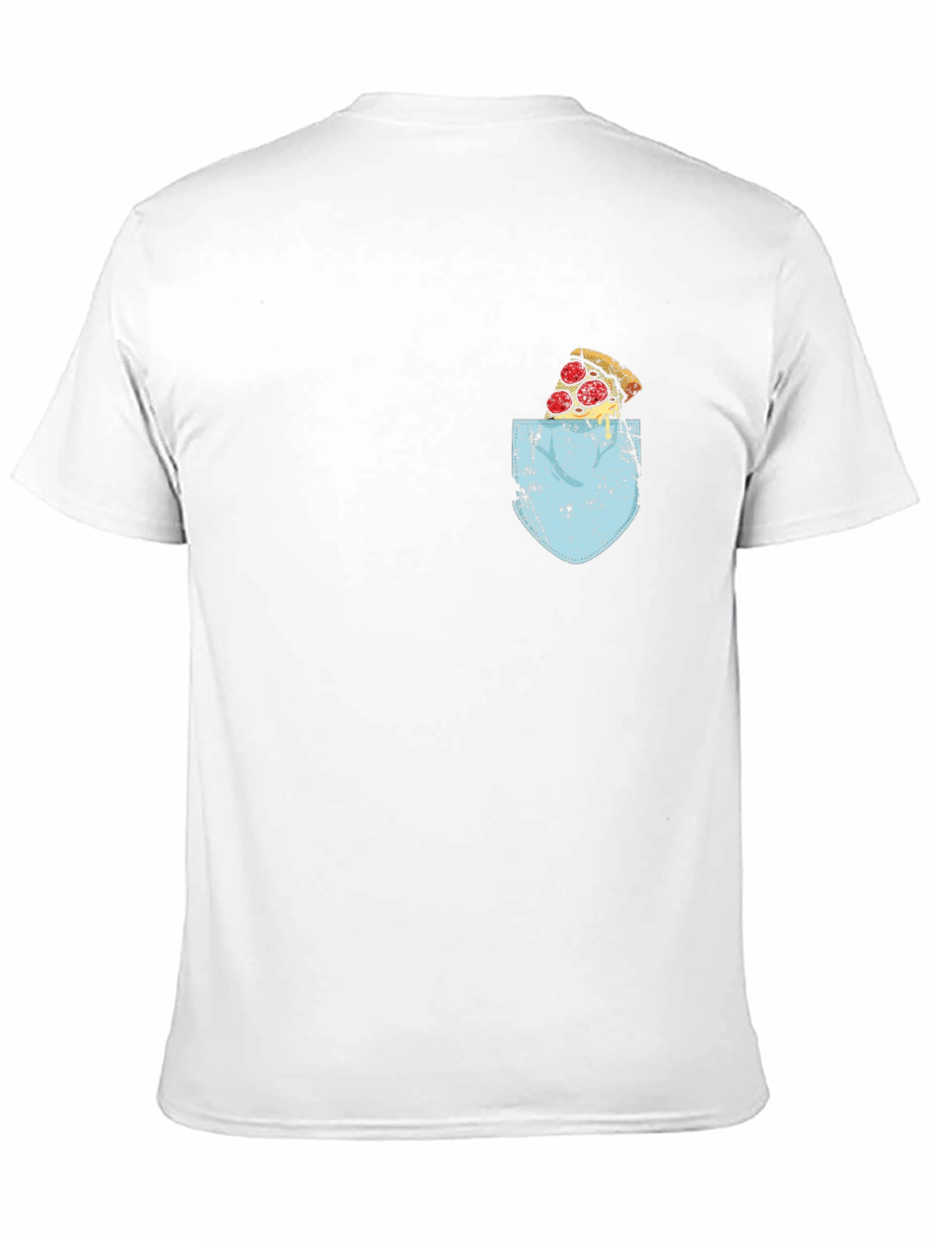 Pizza Pocket Graphic Tee - Black Crew Neck T-Shirt
