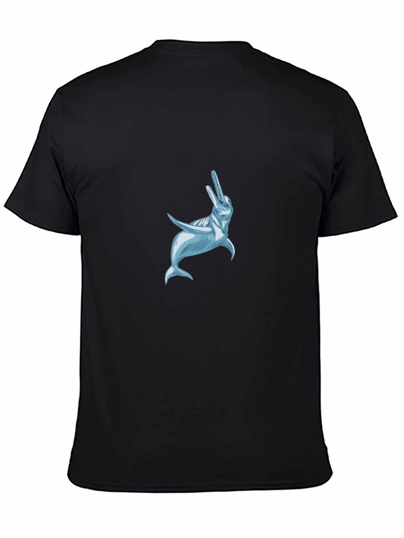 Black T-Shirt with Dolphin Graphic