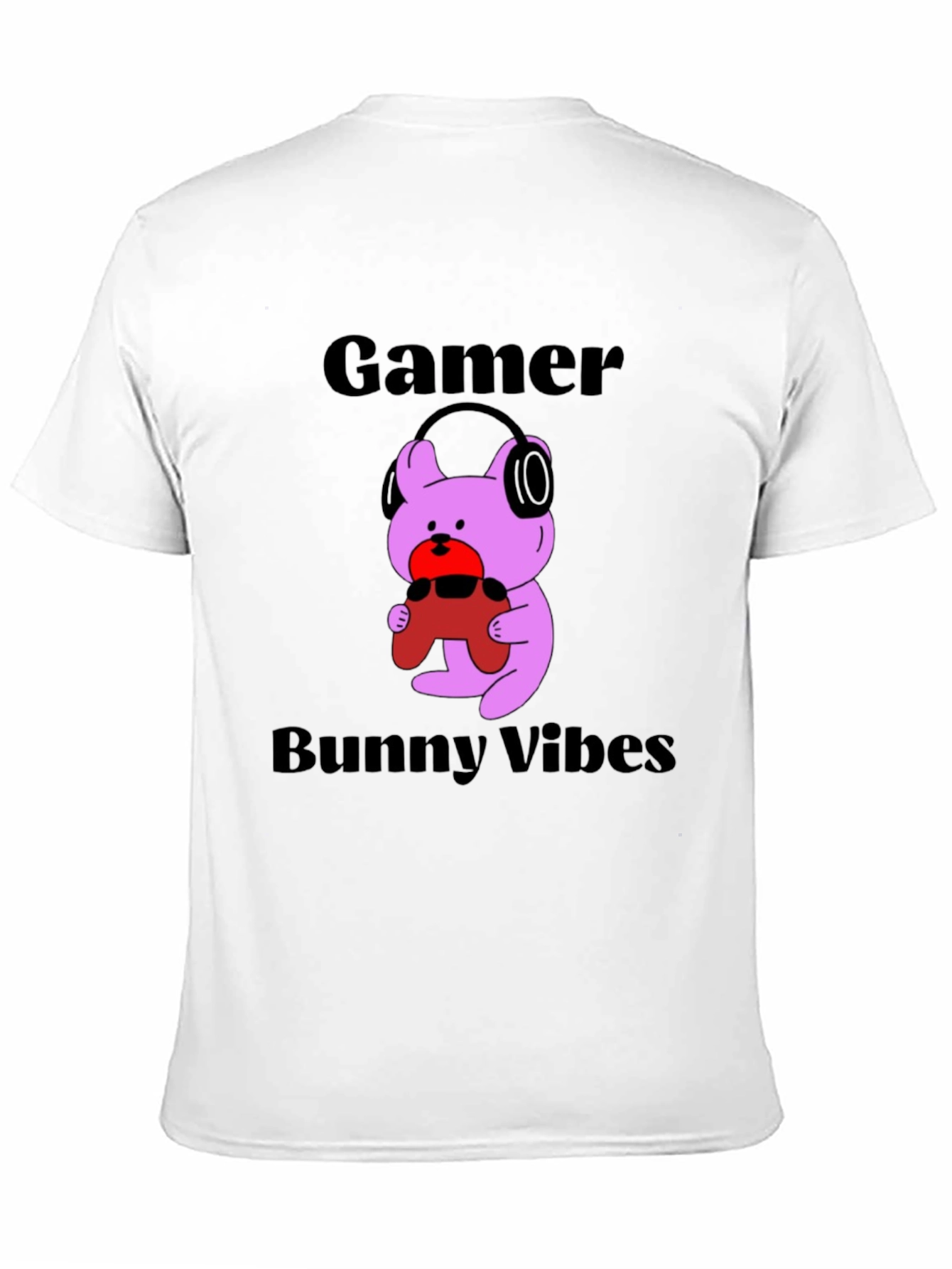 Gamer Bunny Vibes Black T-Shirt