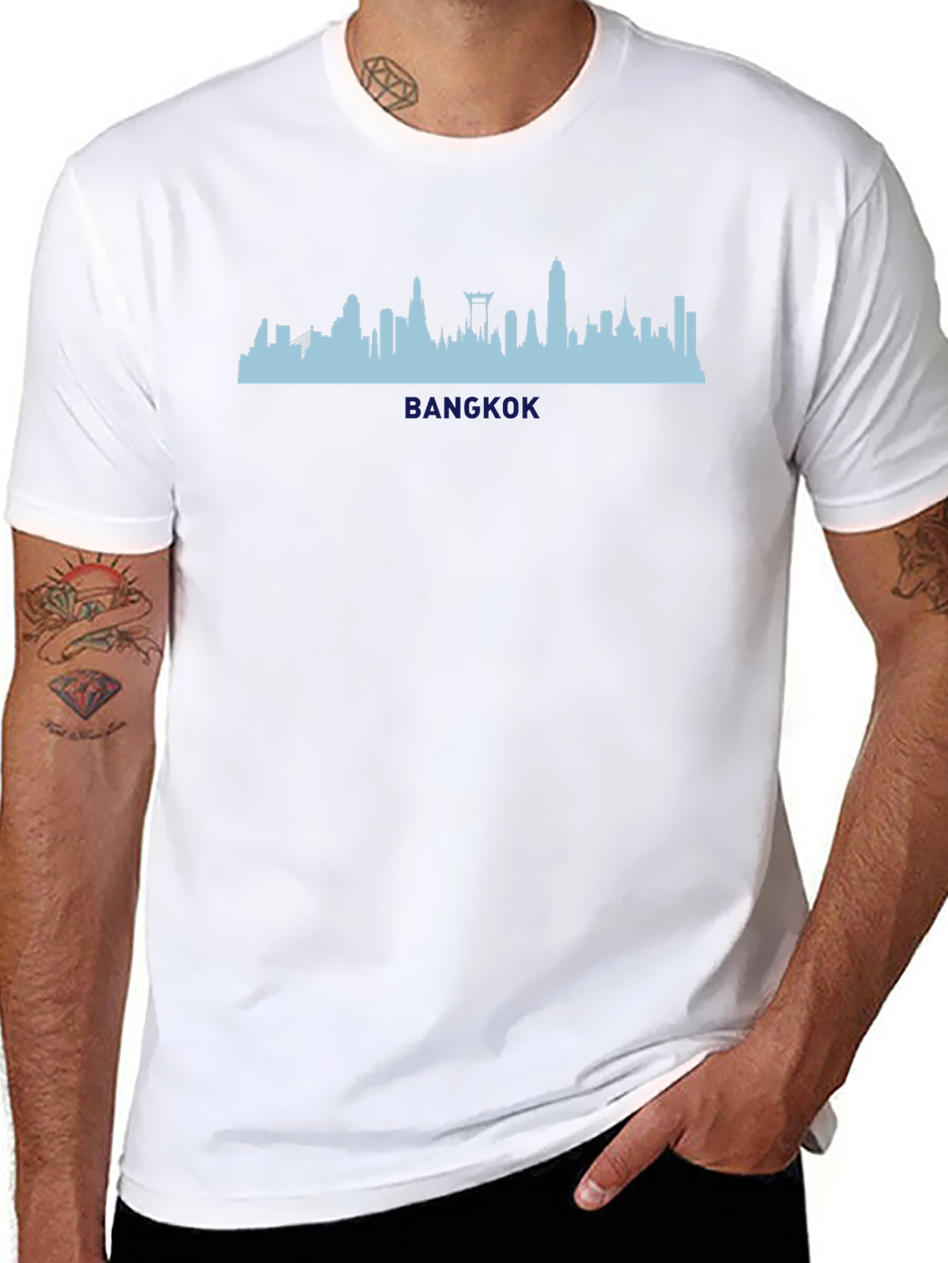 Bangkok Skyline Graphic Tee - Stylish Cityscape Shirt