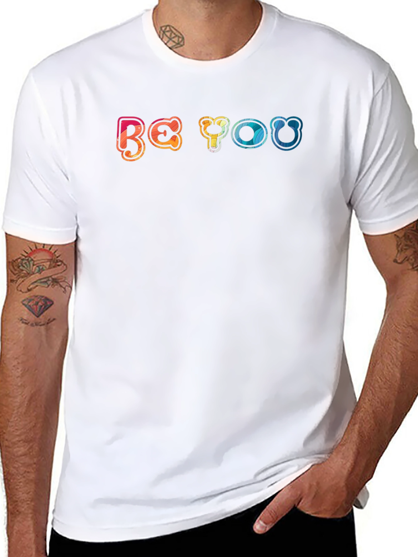 Be You Graphic Tee - Black Cotton Blend