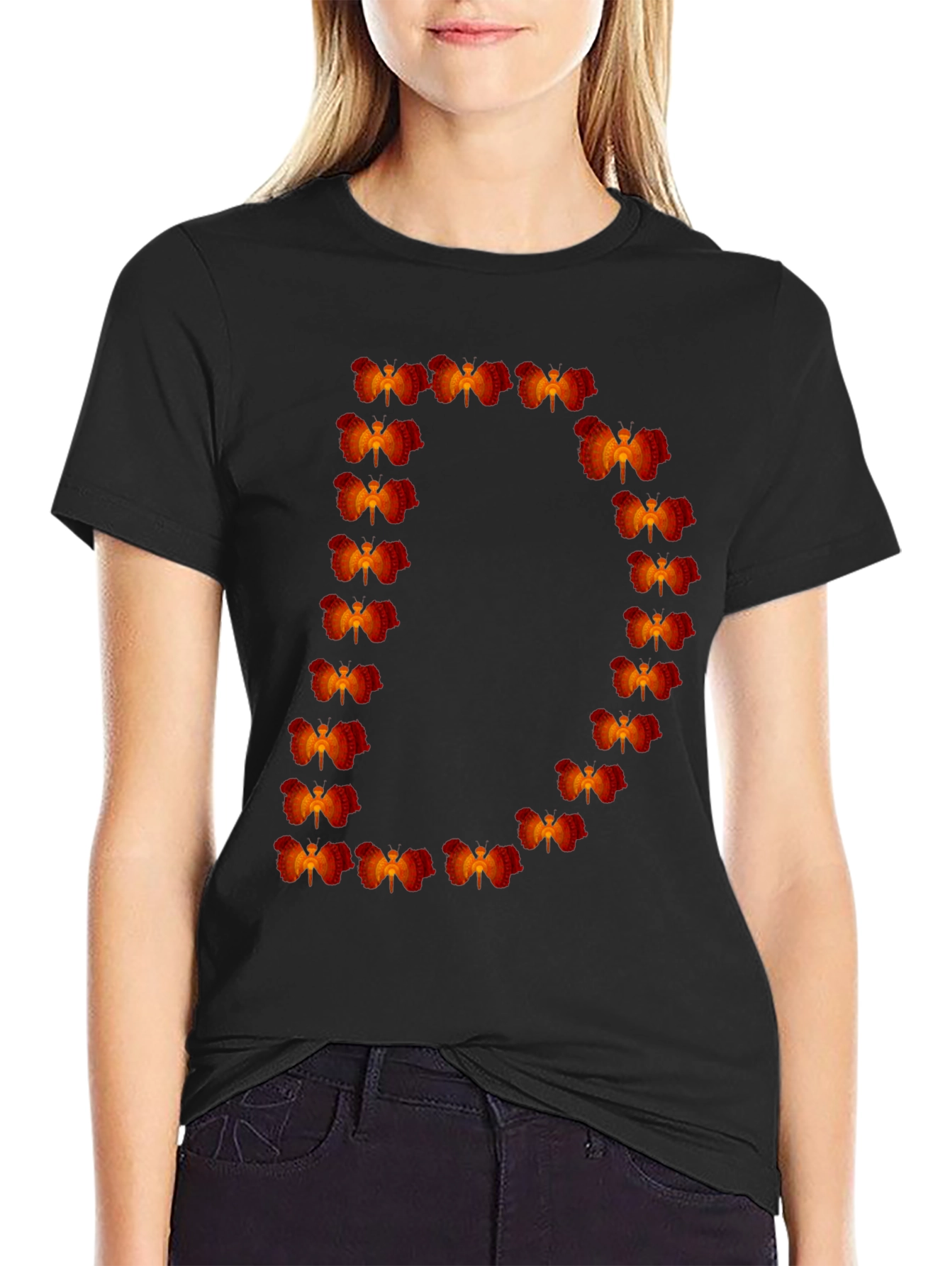 Unique D Dragonfly Graphic Tee - Black