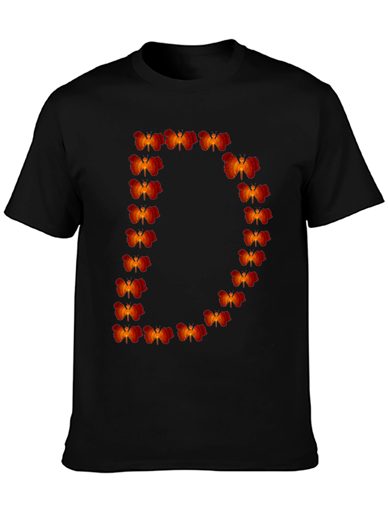 Unique D Dragonfly Graphic Tee - Black