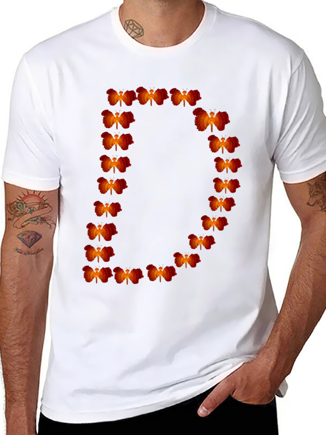 Unique D Dragonfly Graphic Tee - Black