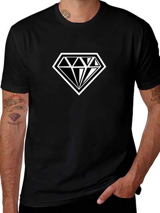 Black T-Shirt with Diamond Graphic