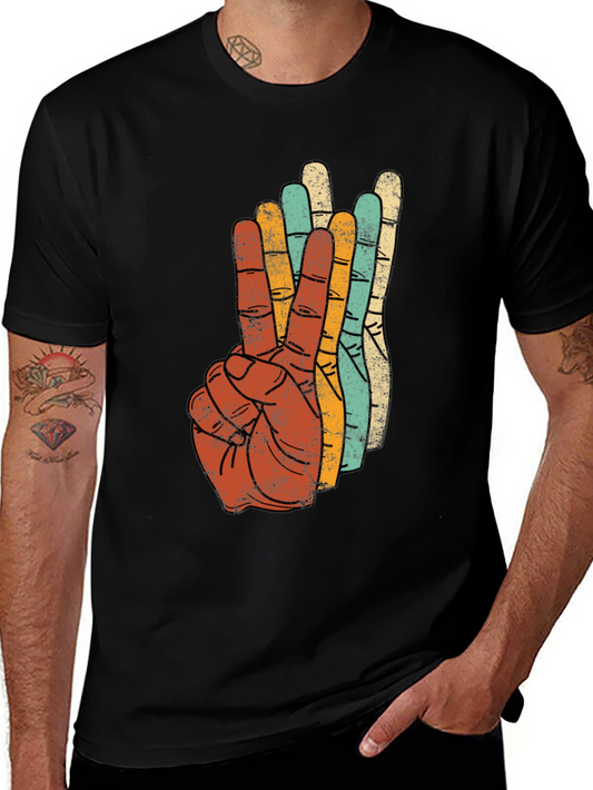 Retro Peace Sign Graphic Tee - Vintage Style T-Shirt