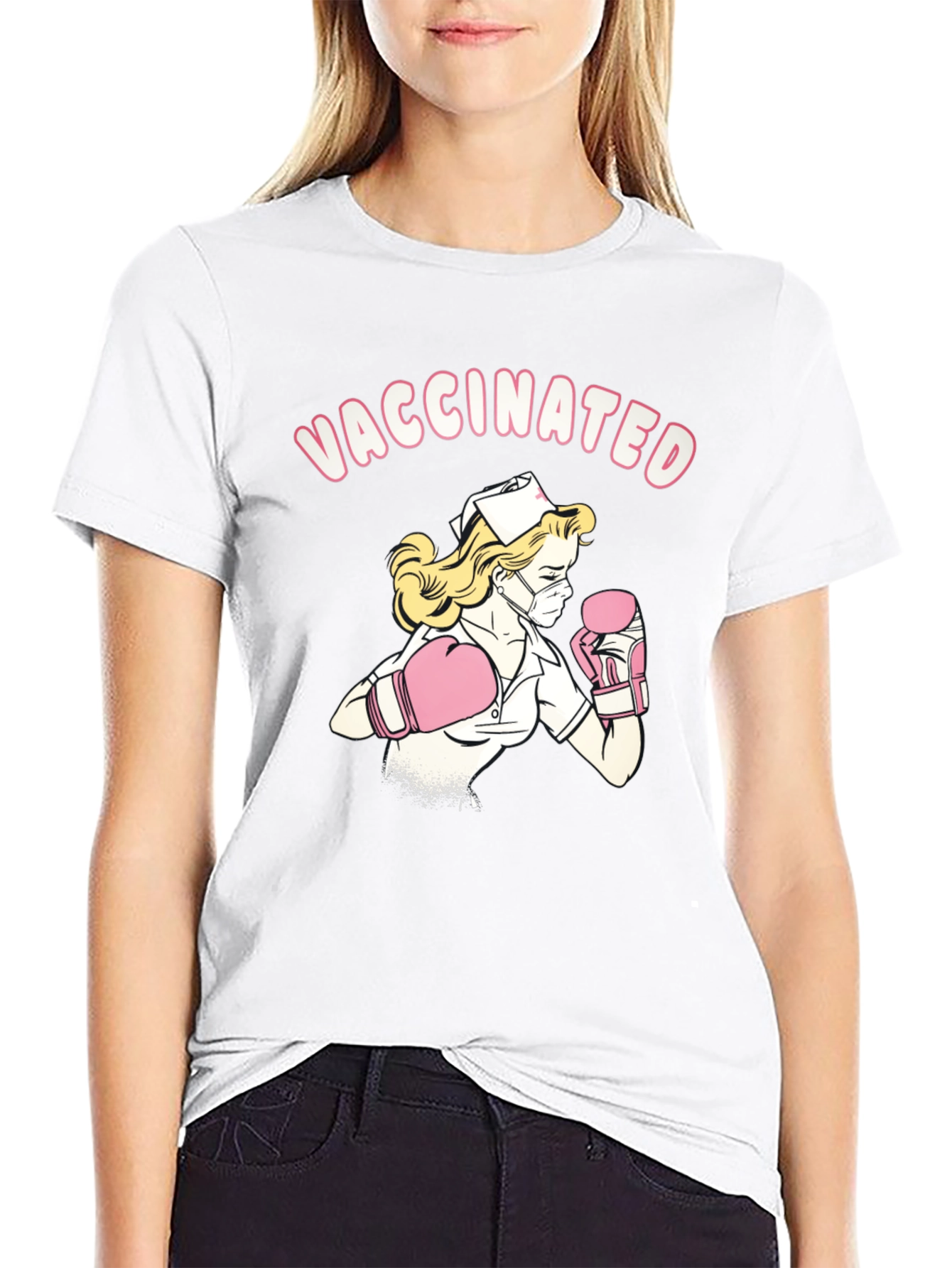 Vaccinated Nurse Boxer T-Shirt