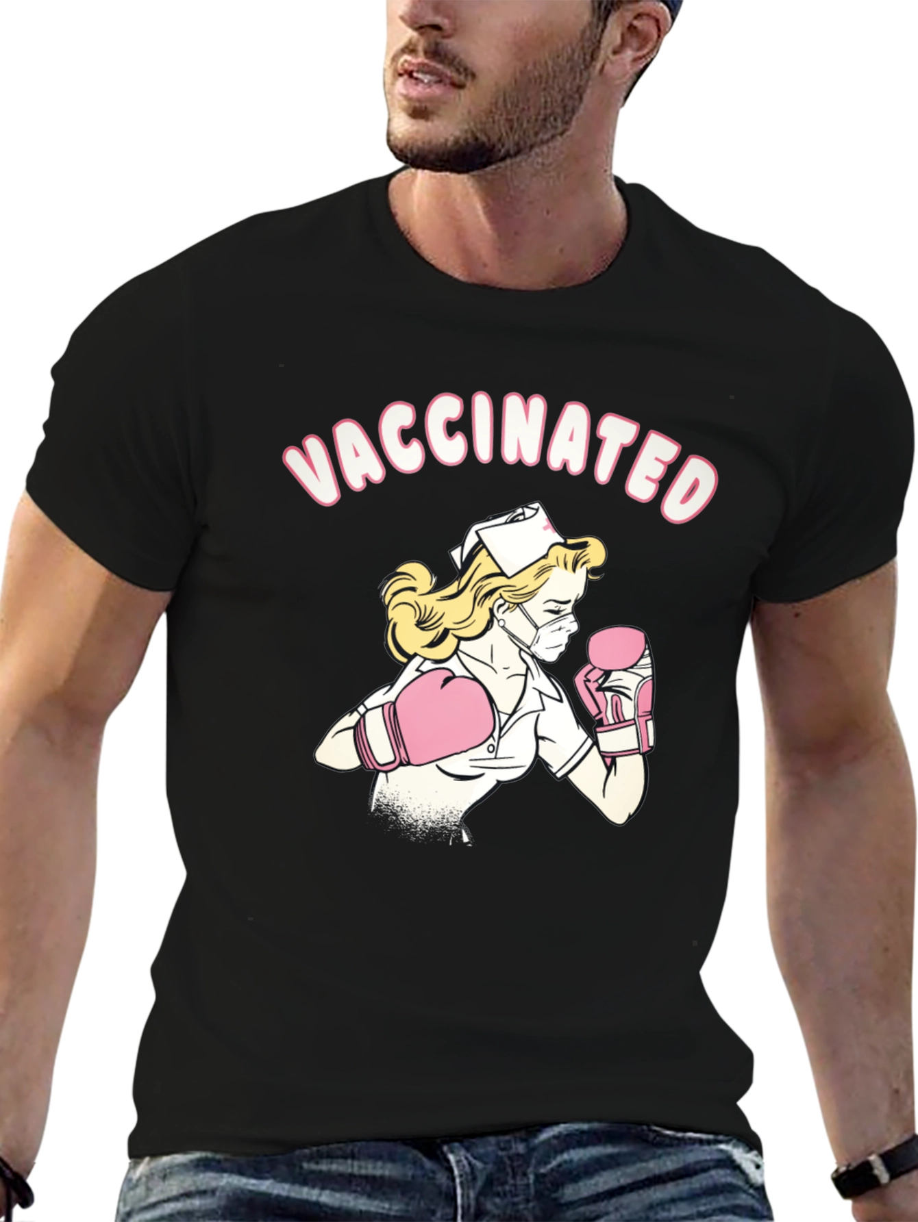 Vaccinated Nurse Boxer T-Shirt