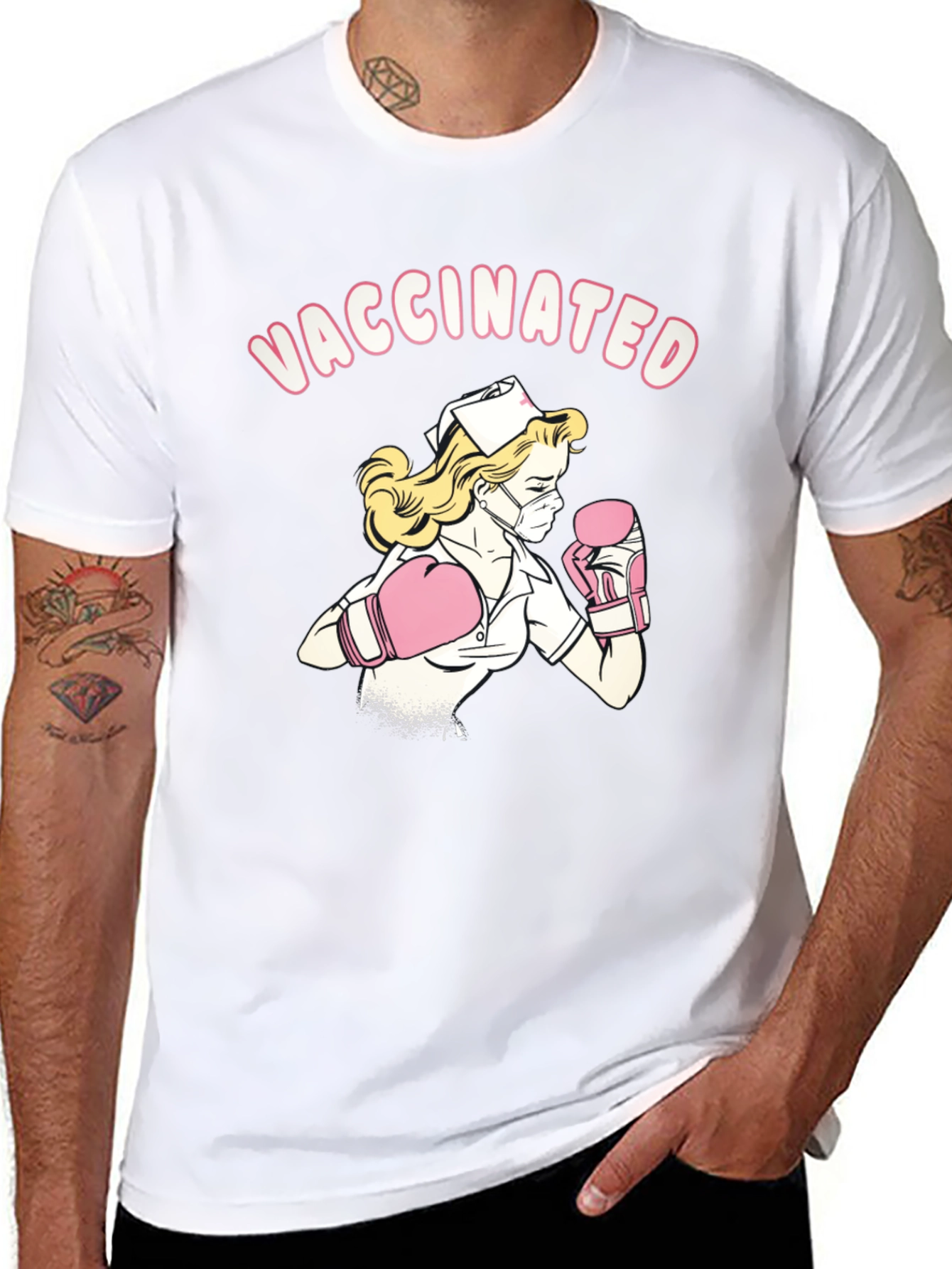 Vaccinated Nurse Boxer T-Shirt