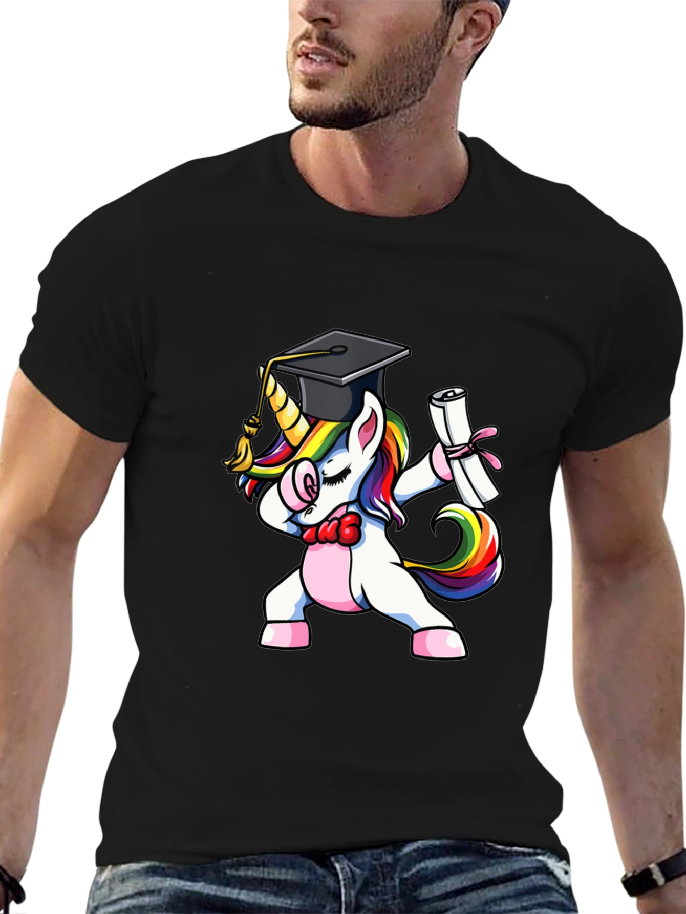 Funny Unicorn Graduation Dabbing T-Shirt