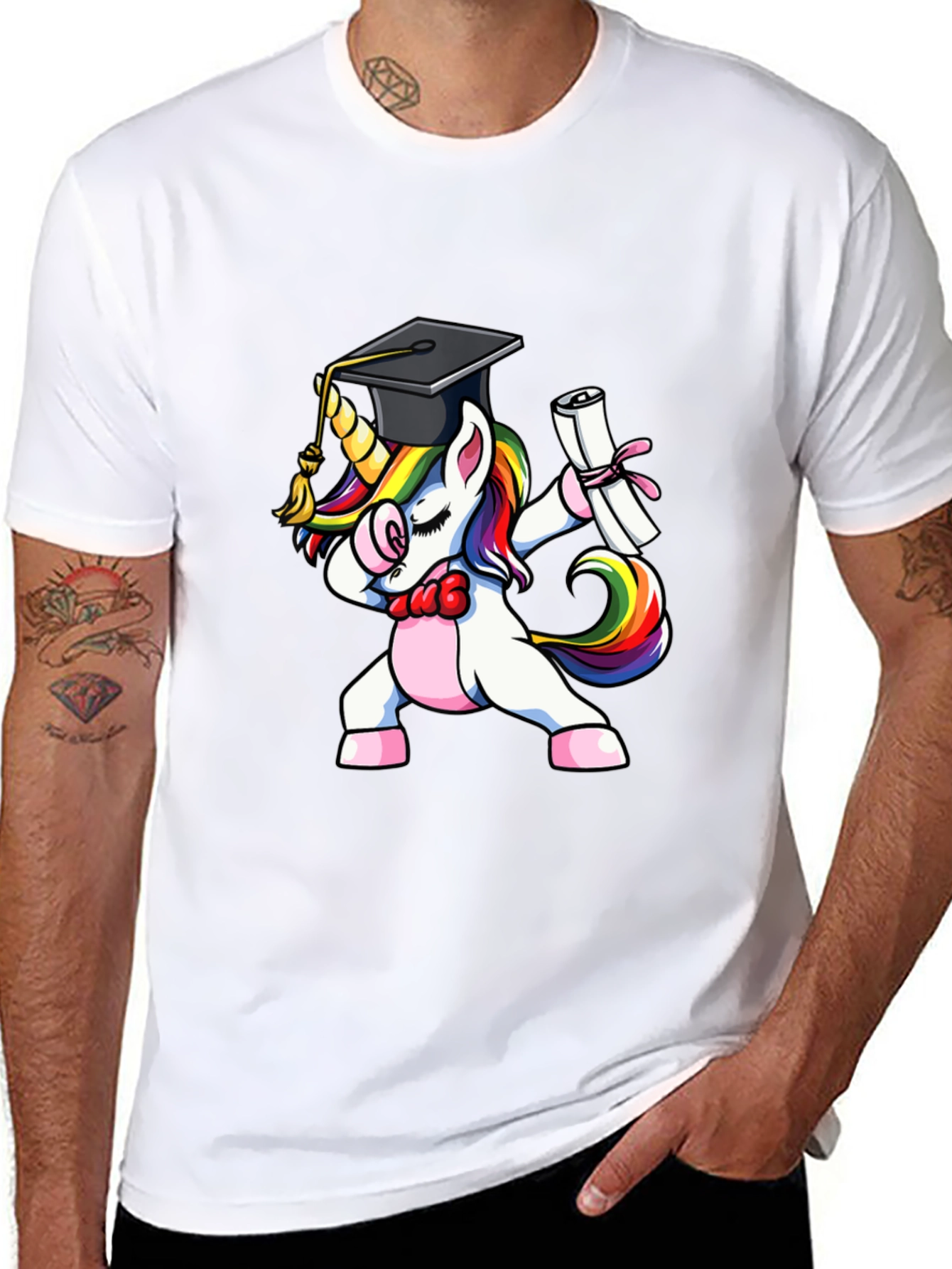 Funny Unicorn Graduation Dabbing T-Shirt