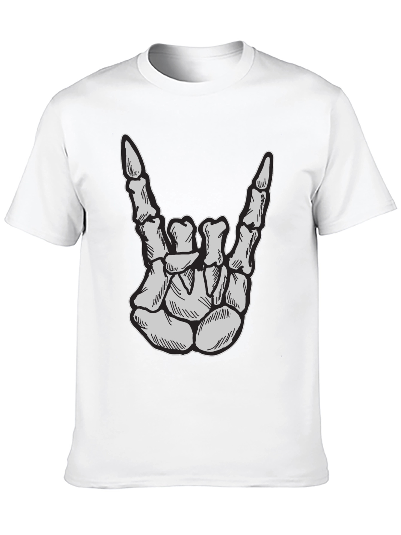 Skeleton Hand Rock On T-Shirt - Black