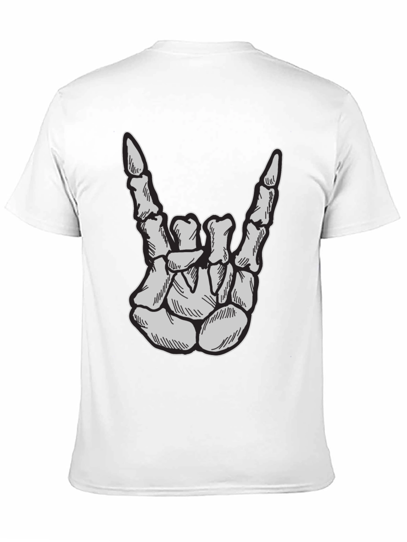 Skeleton Hand Rock On T-Shirt - Black