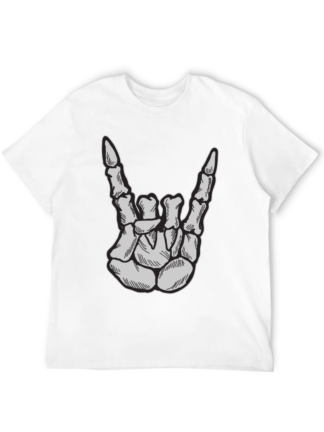 Skeleton Hand Rock On T-Shirt - Black