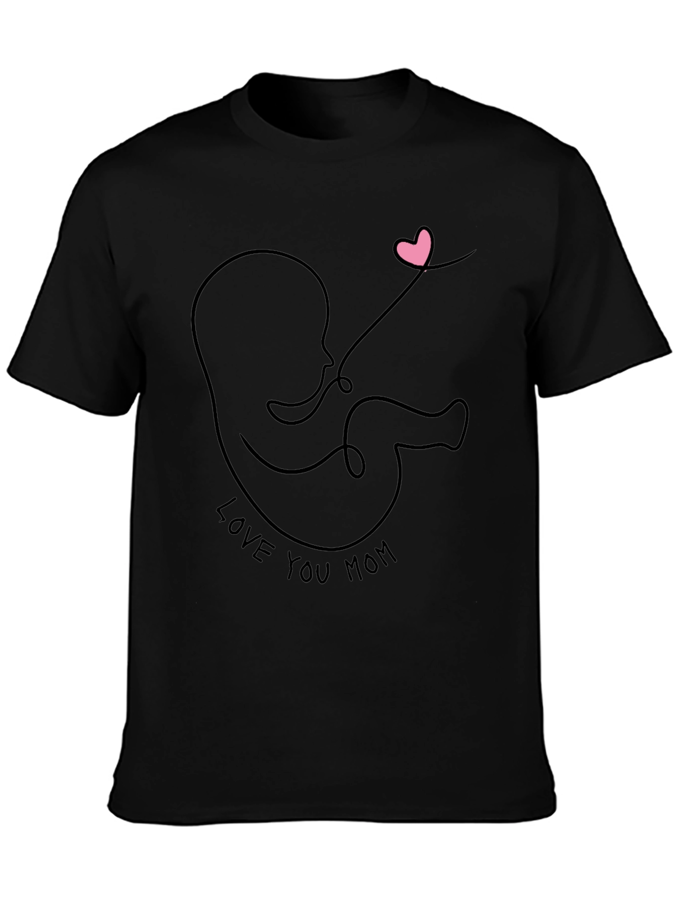 Love You Mom Black Graphic Tee