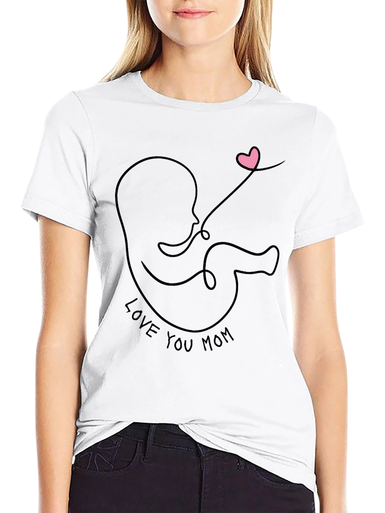 Love You Mom Black Graphic Tee