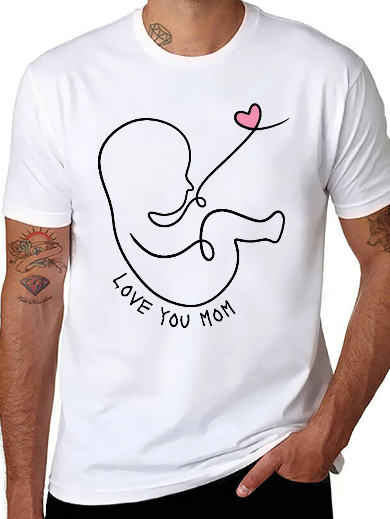 Love You Mom Black Graphic Tee