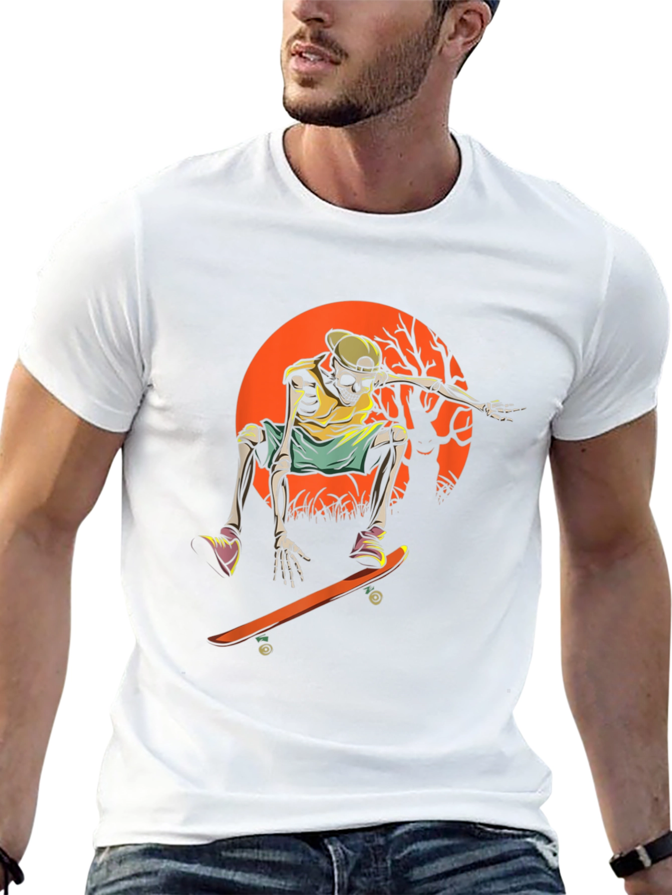 Skateboard Skeleton Graphic Tee