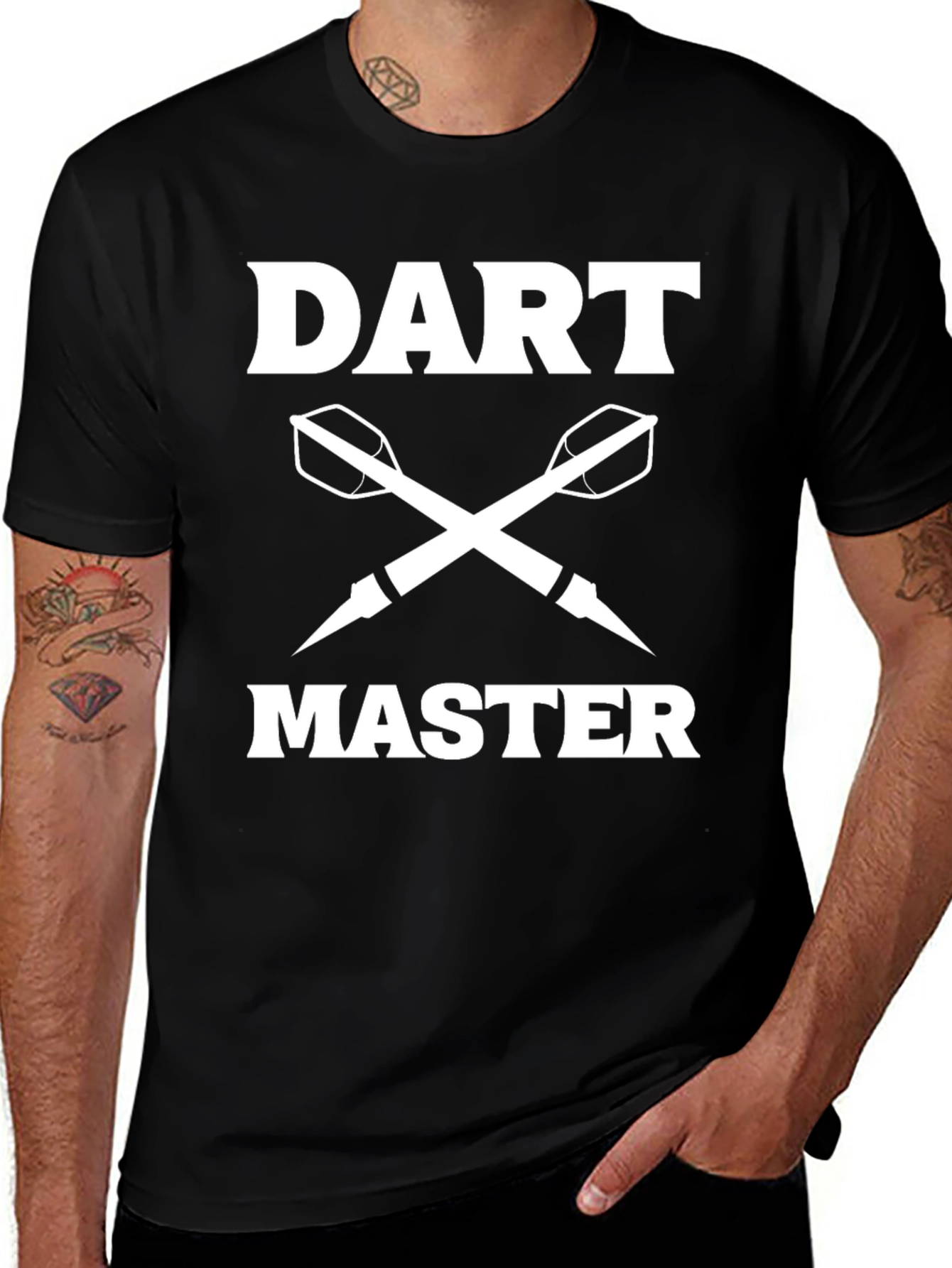 Dart Master Black T-Shirt - Cross Darts Design