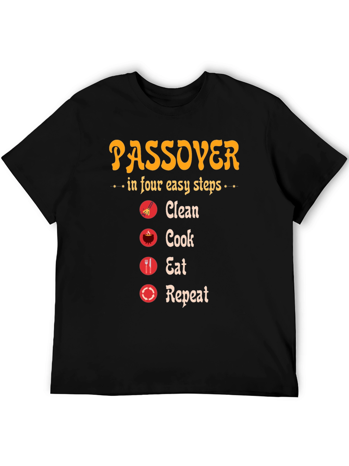 Passover Steps T-Shirt: Clean Cook Eat Repeat