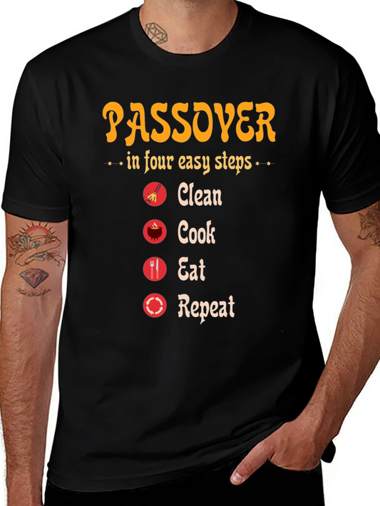 Passover Steps T-Shirt: Clean Cook Eat Repeat